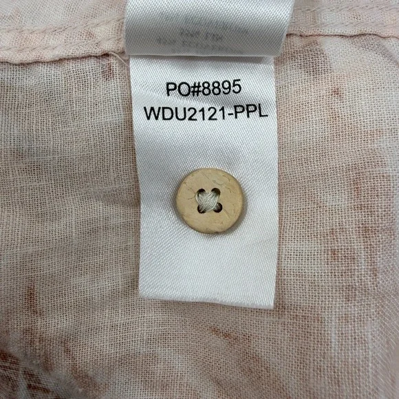 Faherty Gemina Linen Peach‎ Palms Linen Pintuck Sundress Medium Relaxed Pockets - Picture 8 of 11